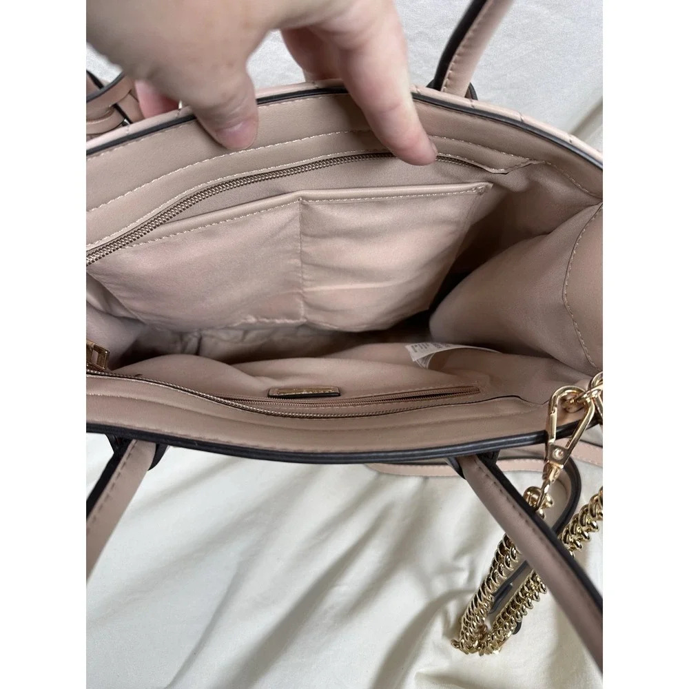 ALDO Blush Pink Quilted Tote Satchel Bag‎ Gold Hardware Chain Strap